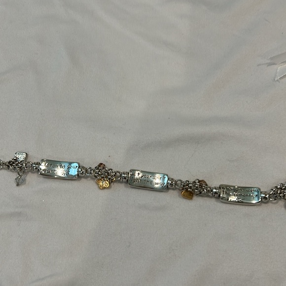 New Brighton Gold Silver Bar Link Bracelet Hearts - Picture 4 of 4